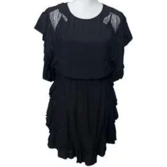 IRO Zestful Lace Inset Black Mini Dress Size 34 XS - Picture 15 of 16